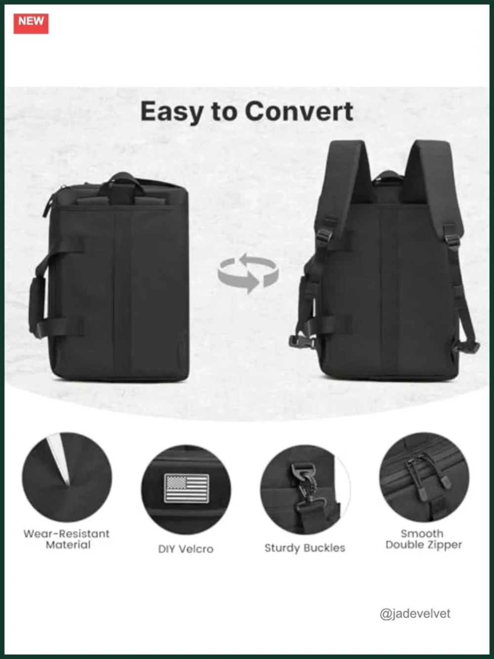 3-in-1 Tactical Laptop Messenger Bag Men 17.3